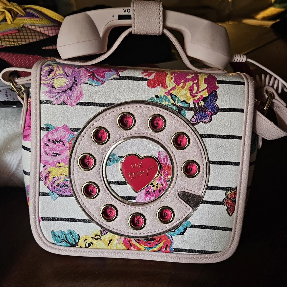 Betsey Johnson Phone Bag Crossbody Pink Floral